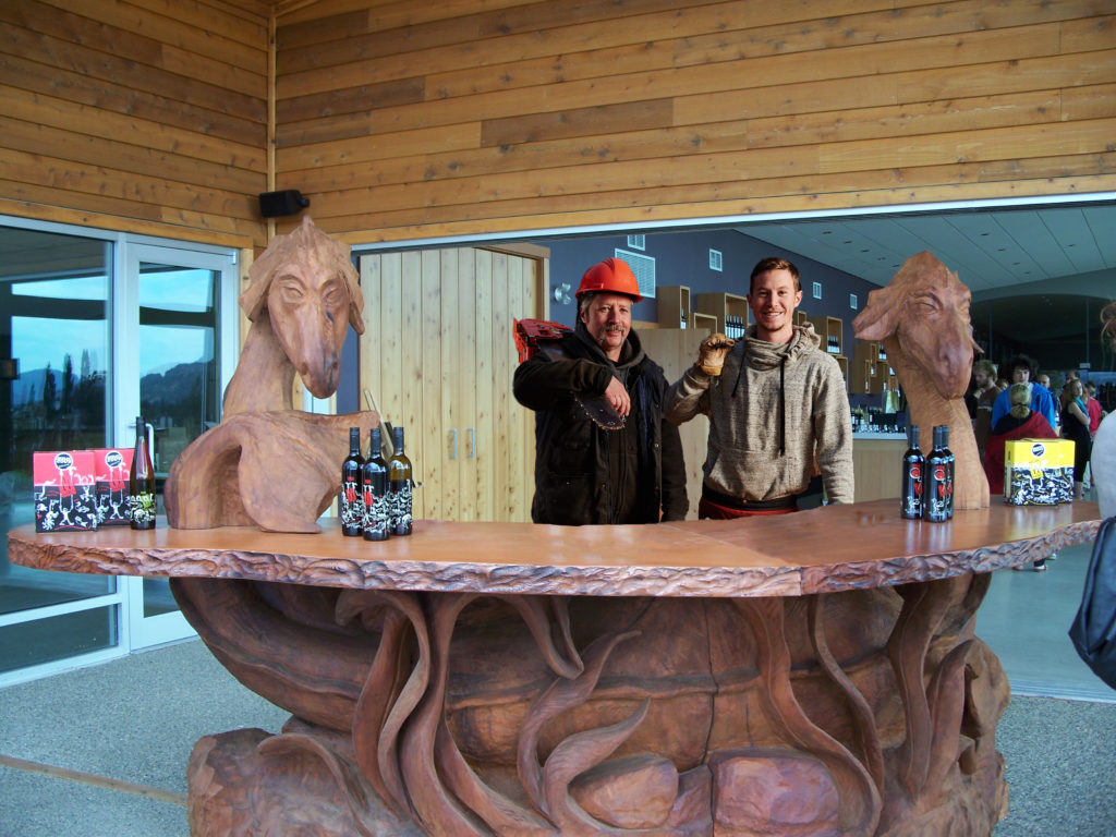 chainsaw carving wine bar